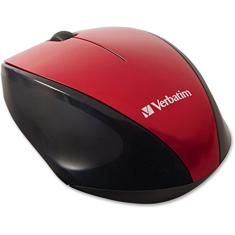 Image of Verbatim Wireless Mouse, Blue LED, Easy Grip, 3-7/8"x2-1/2"x1-1/2",RD