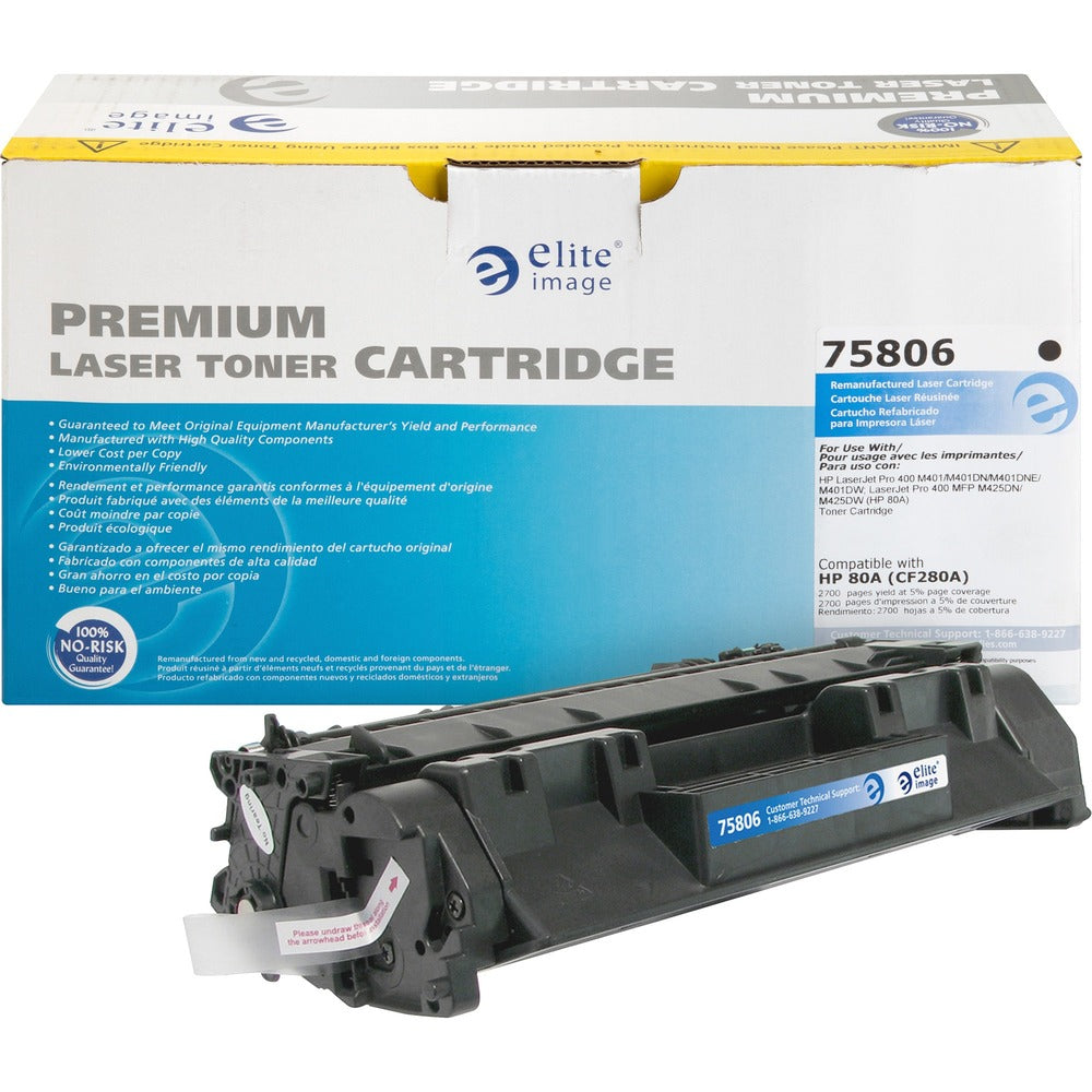 Image of Elite Image Toner Cartridge, r/ HP CF280A, 2700 Page Yield, Black