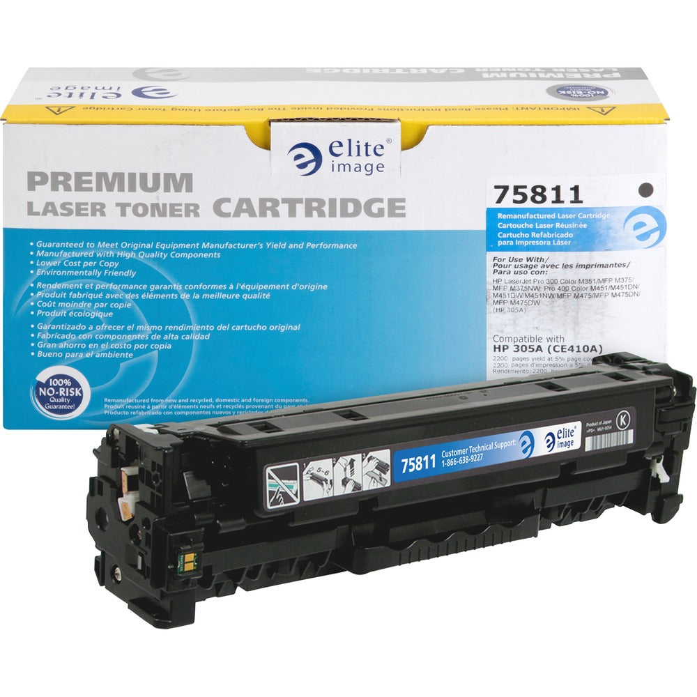 Image of Elite Image Toner Cartridge, f/HP CE410A, 2200 Page Yield, Black