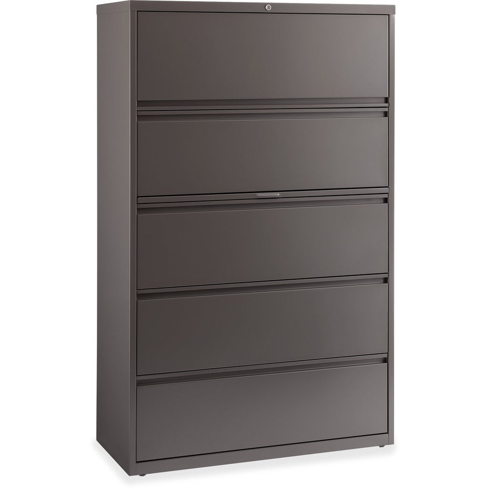 Image of Lorell Lateral File, 5-Drawer, 42"x18-5/8"x67-5/8", Medium Tone
