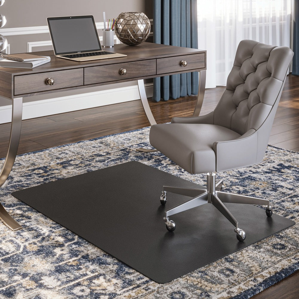 Image of Deflecto Rectangular Chairmat, Low Pile, 45"x53", Black