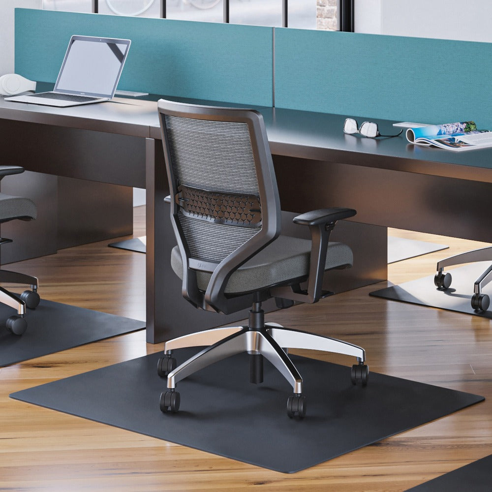 Image of Deflecto Rectangular Chairmat, Hard Floor, 46"x60", Black