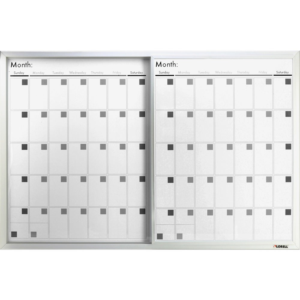 Image of Lorell Dry-Erase Magnetic Calendar Board, 24"x36", Frost