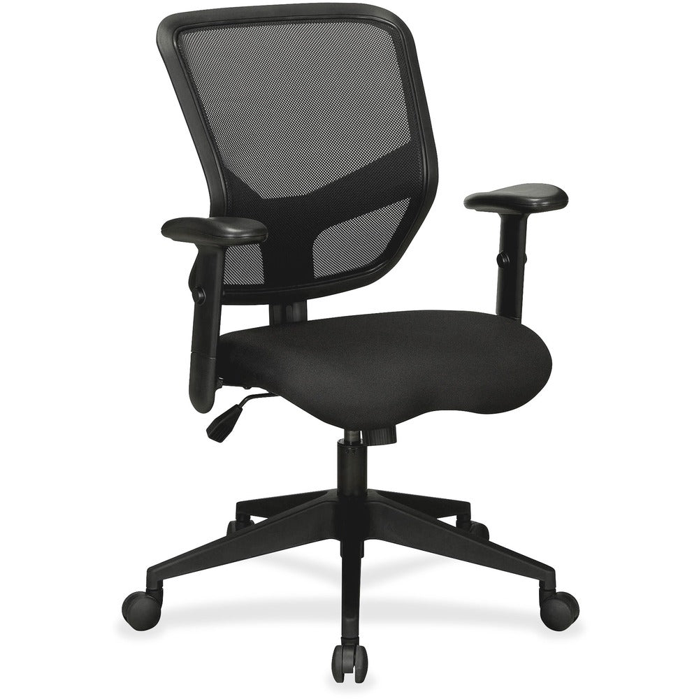 Image of Lorell Exec Mid-Back Chair, 26-1/2"x28"x25-3/4", BK