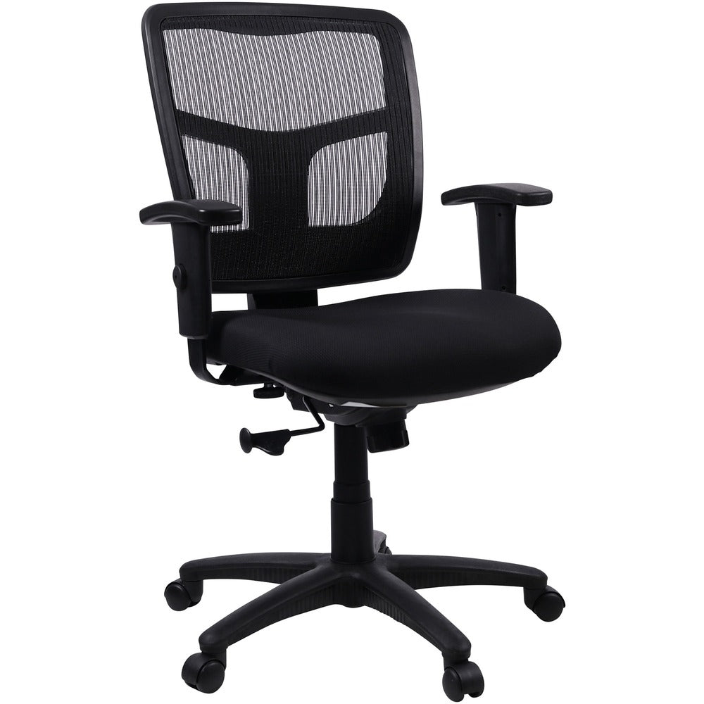 Image of Lorell Mid-Back Chair, 25-1/4"x23-1/2"x40-1/2", Black