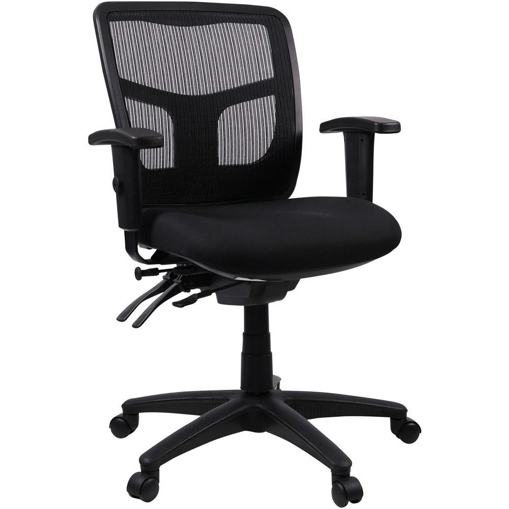 Image of Lorell Mid-Back Seat Slider Chair, 25"x25"x40-1/2", Black