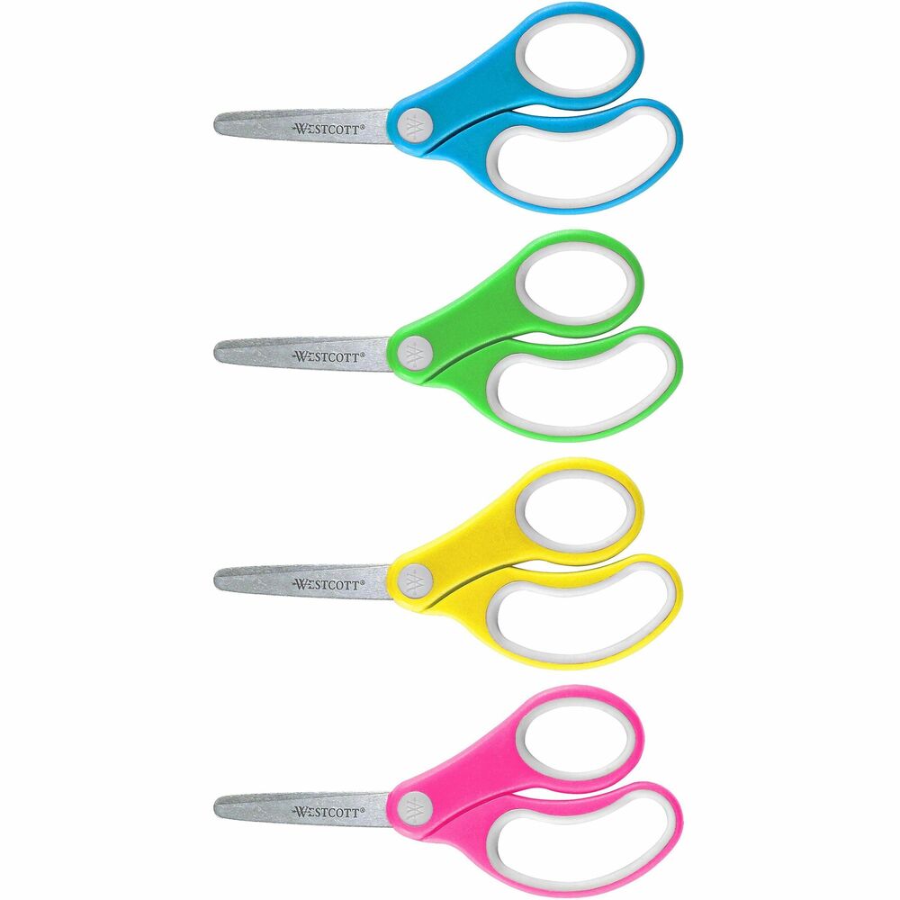 Image of Acme United Corporation Kids Scissors, Soft Handle, Blunt, 5", STST Blades/Assorted