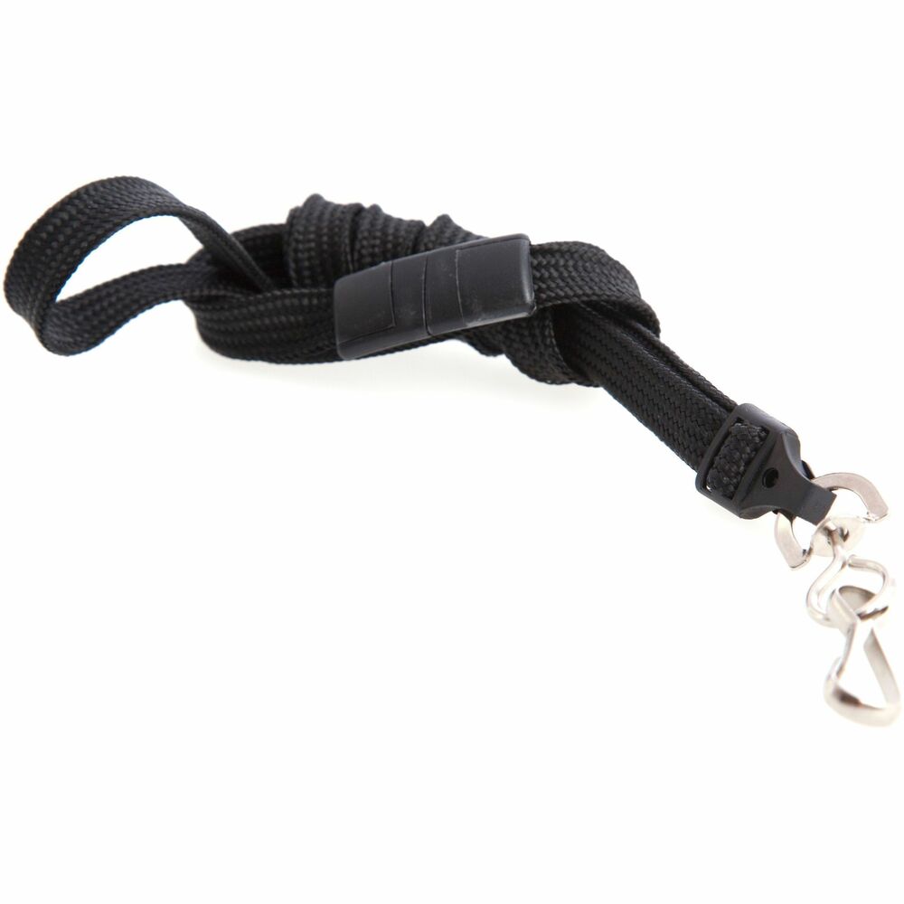 Image of Baumgartens Breakaway Lanyard, Steel Hook, 36", 12/PK, Black