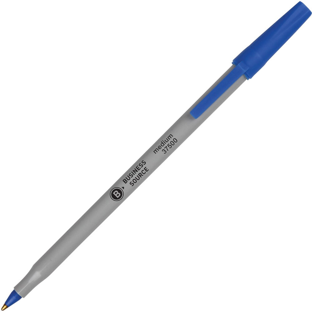 Image of Business Source Ballpoint Stick Pens, Med Pt, 60/BX, Blue