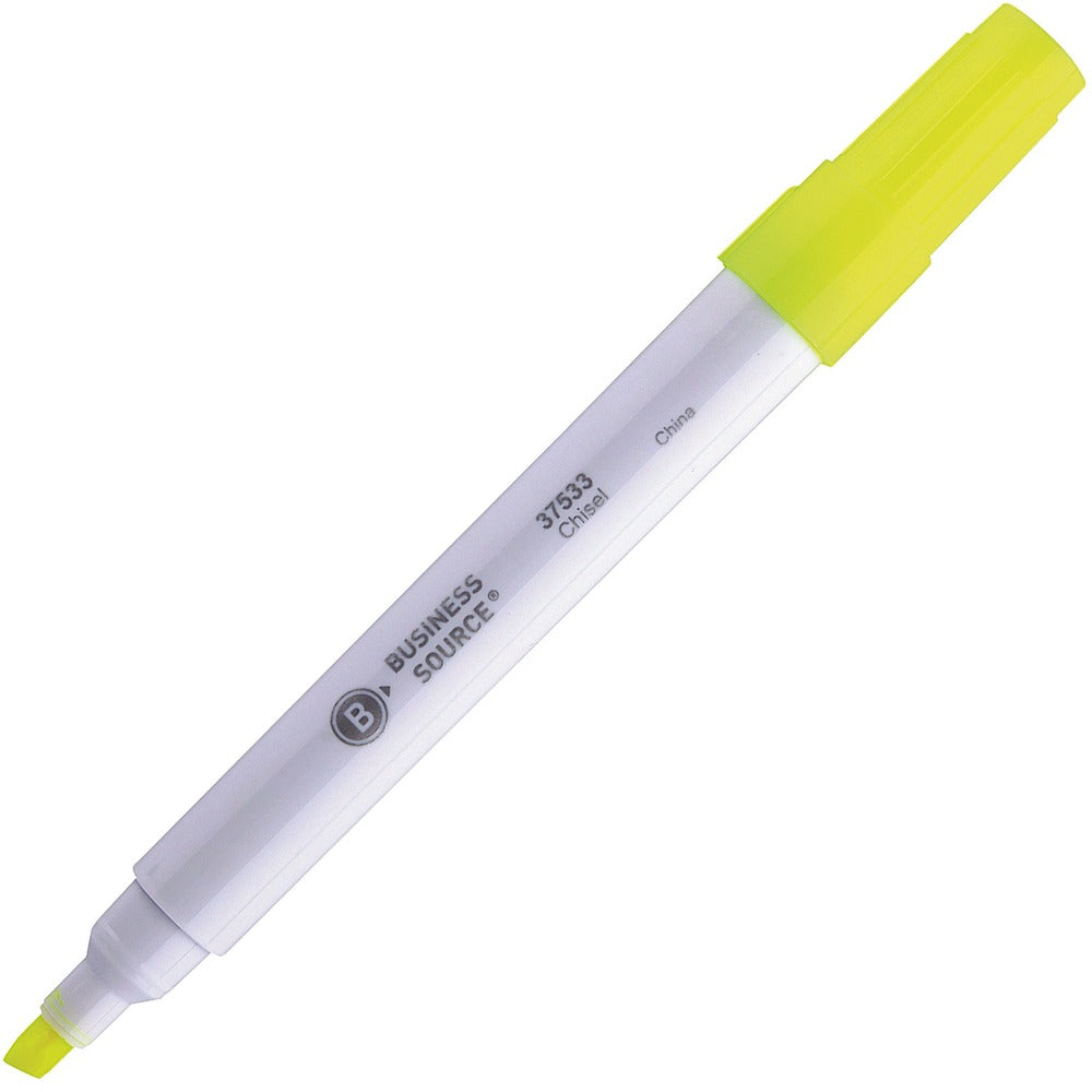 Image of Business Source Highlighter, Chisel Tip, Fluorescent Yellow