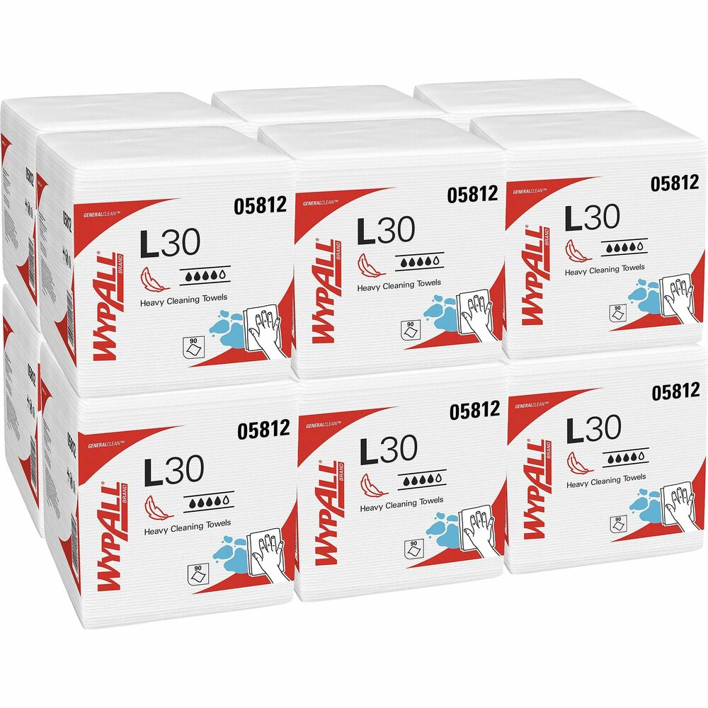 Image of Kimberly-Clark Professional Cleanup Wipers, 90/PK, 12-1/2"x12", 12PK/CT, WE