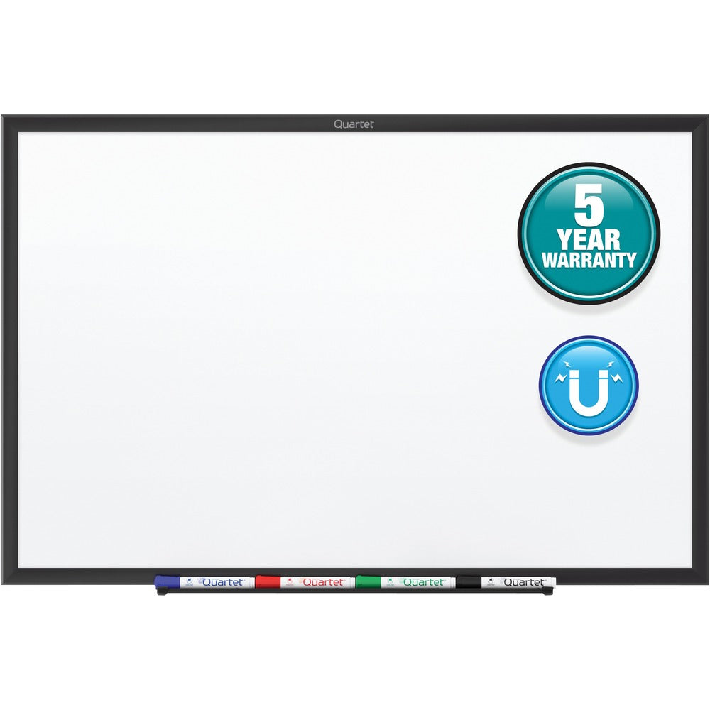 Image of Quartet Magnetic Dry-Erase Board, 5'x3', Black Aluminum Frame