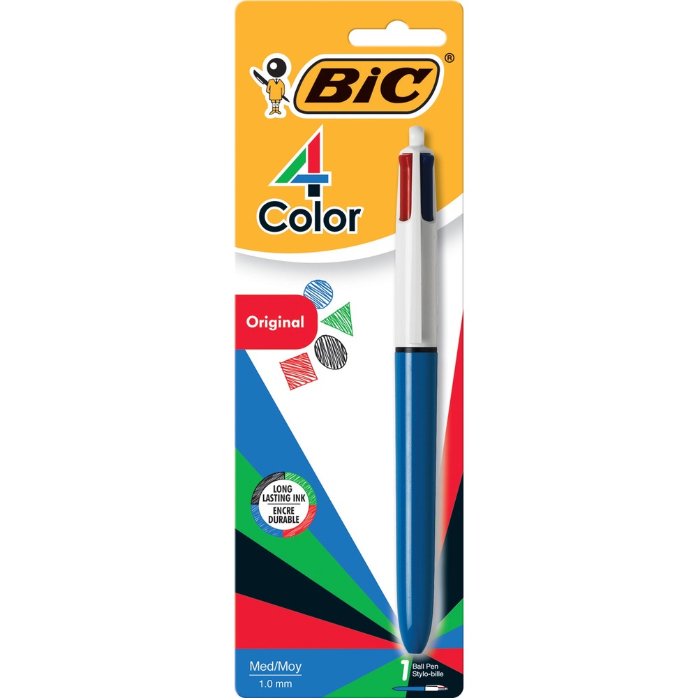 Image of Bic Retractable Ballpoint Pen, Medium/Fine Point, 4 Color Ink