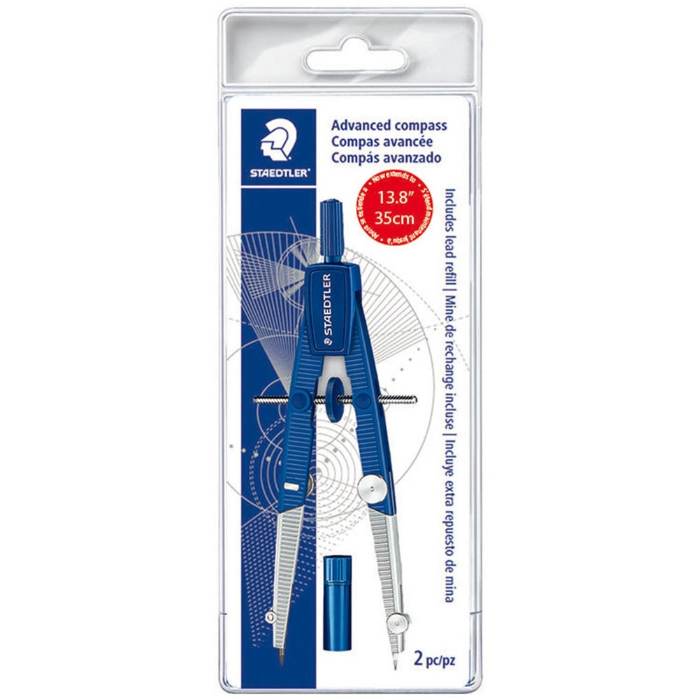 Image of Staedtler Student Compass, Hinged Legs, Blue/Silver