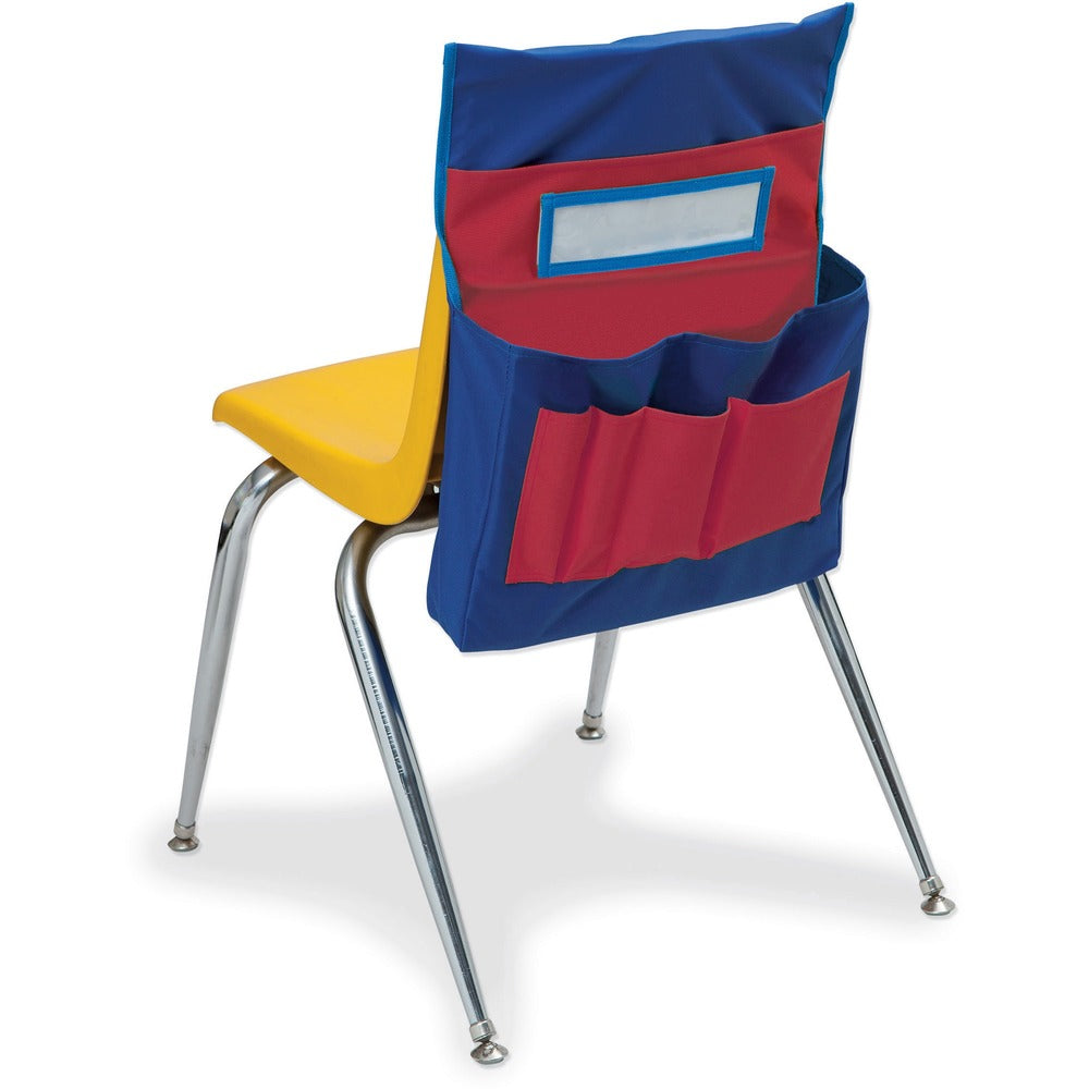 Image of Pacon Chair Storage Pocket Chart,14-1/2"Wx2-1/2"Dx18-1/2"H,BE/RD