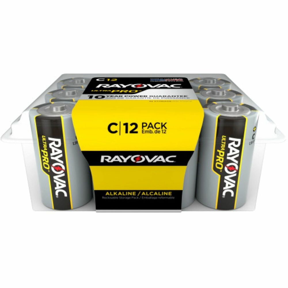 Image of Rayovac Corporation Alkaline Batteries, C Ultra Pro, 12/PK, BK/SR