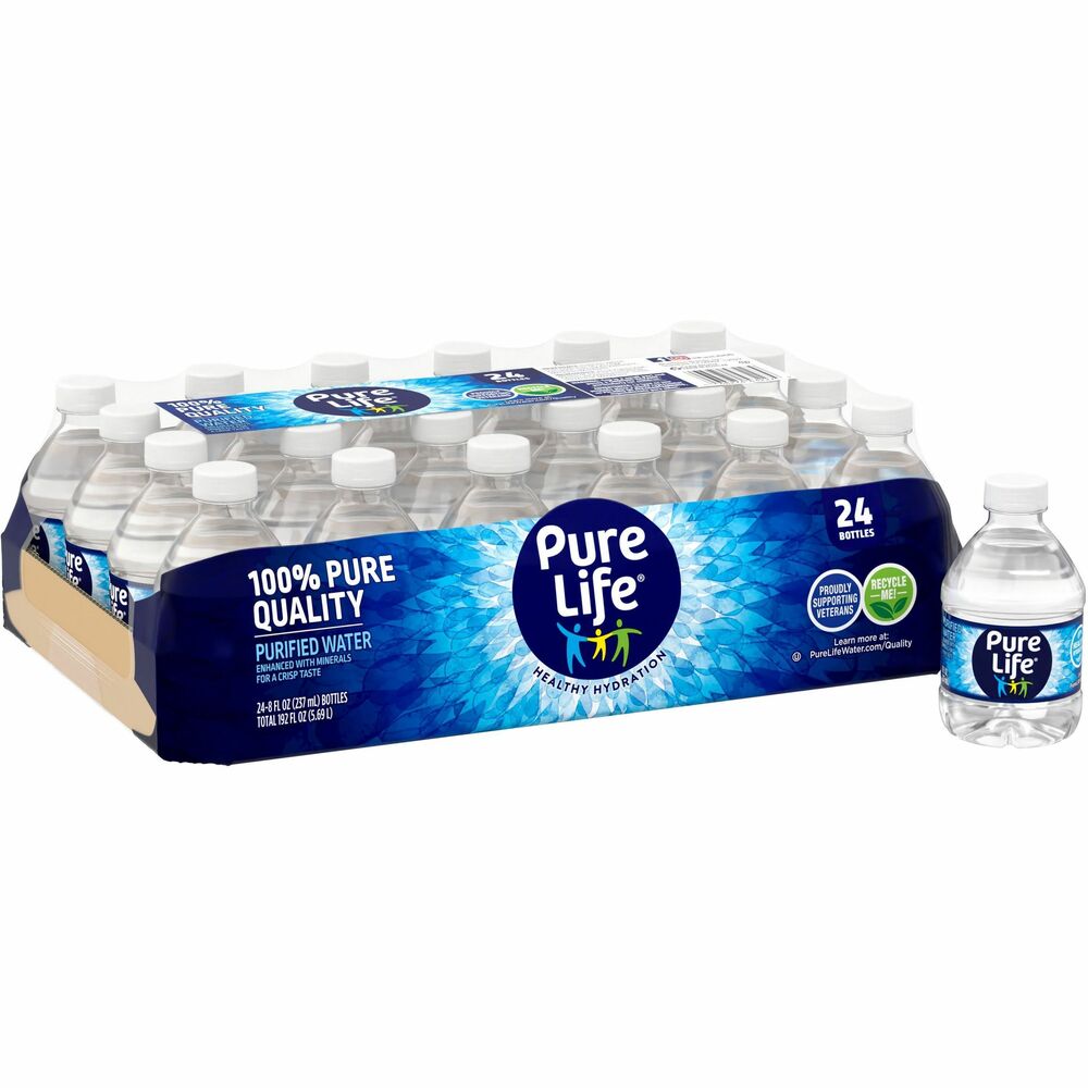 Image of Nestle Waters North America Nestle Pure Life Water, 8oz., 24/CT, Blue