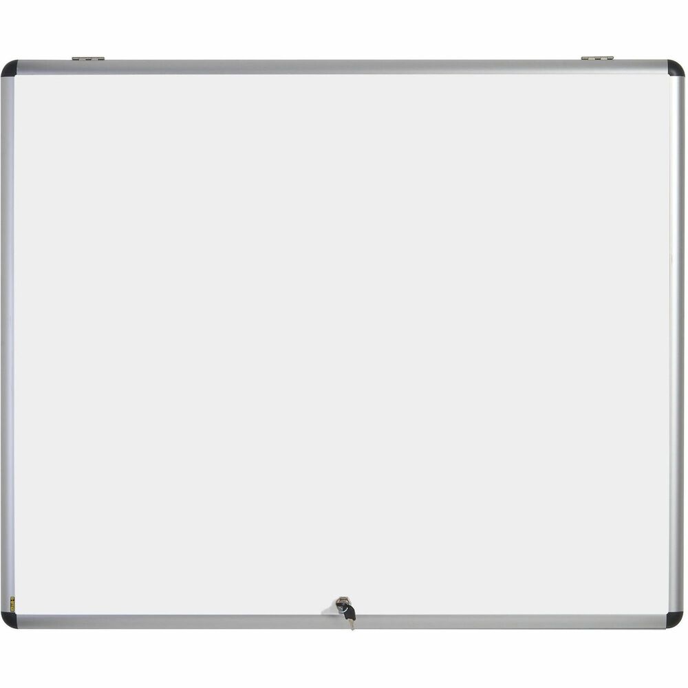 Image of Bi-silque Board,Magnetic/Dry-Erase,Enclosed,1-Door,47"x38",White