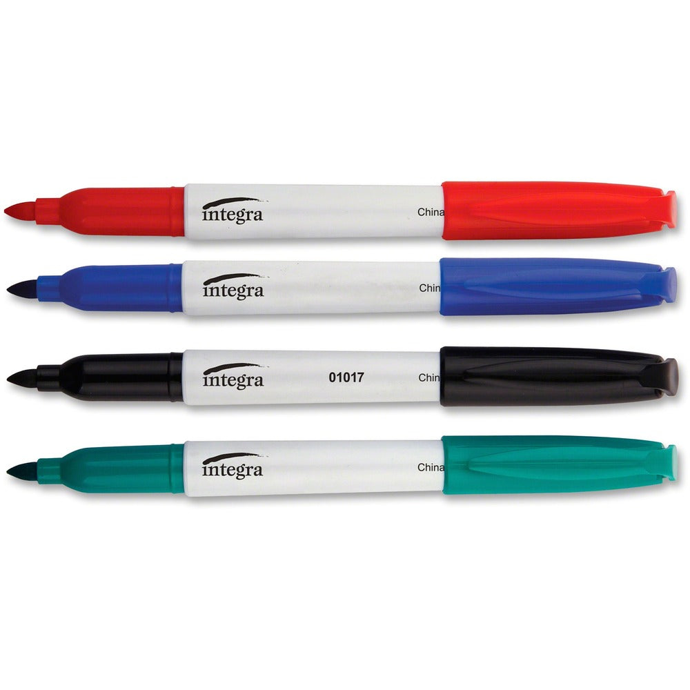 Image of Integra Dry Erase Marker, Bullet Tip, 4/PK, Multi-Color