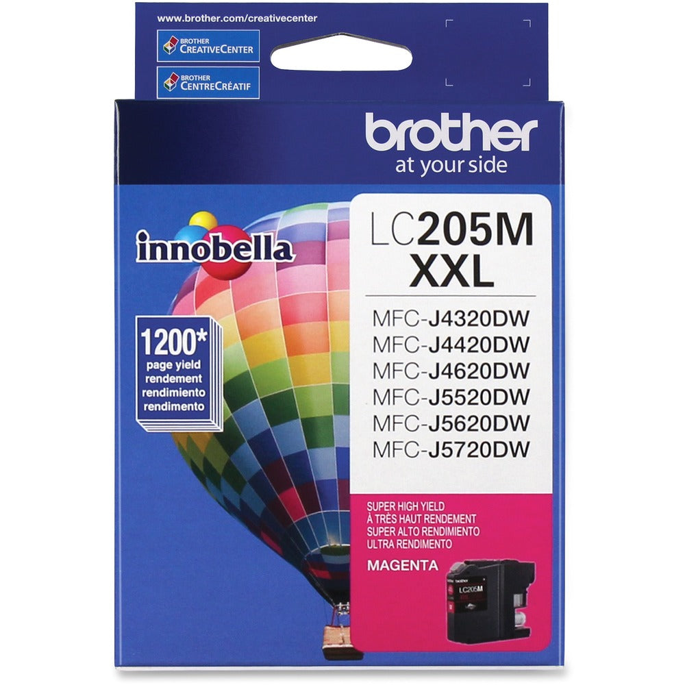 Image of Brother Ink Cartridge, f/LC205, 1200 Page Yield, Magenta