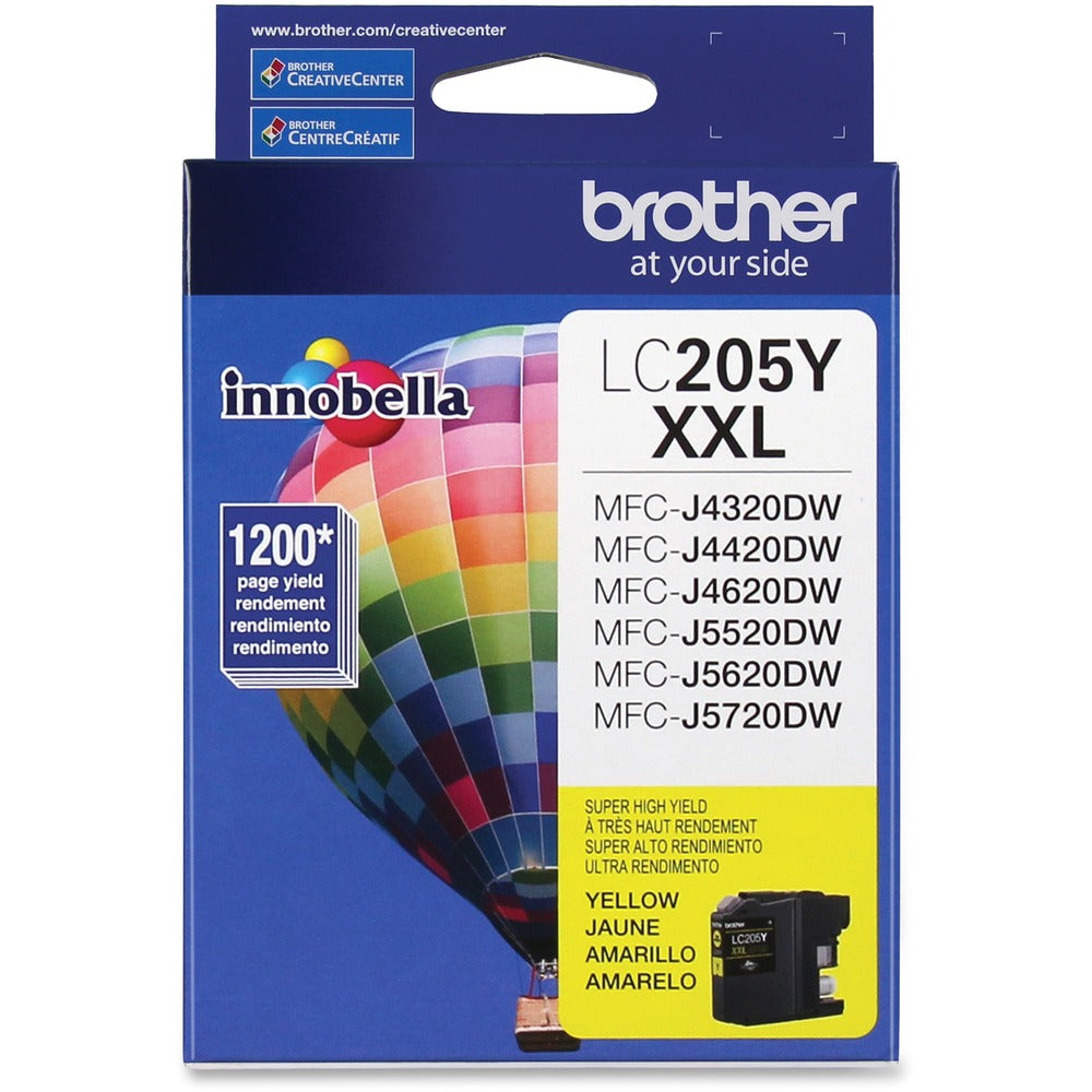 Image of Brother Ink Cartridge, f/LC205, 1200 Page Yield, Yellow