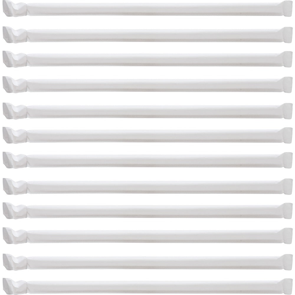 Image of Genuine Joe Straws,Individually Wrapped,7-3/4",500/BX,12/CT,Translucent