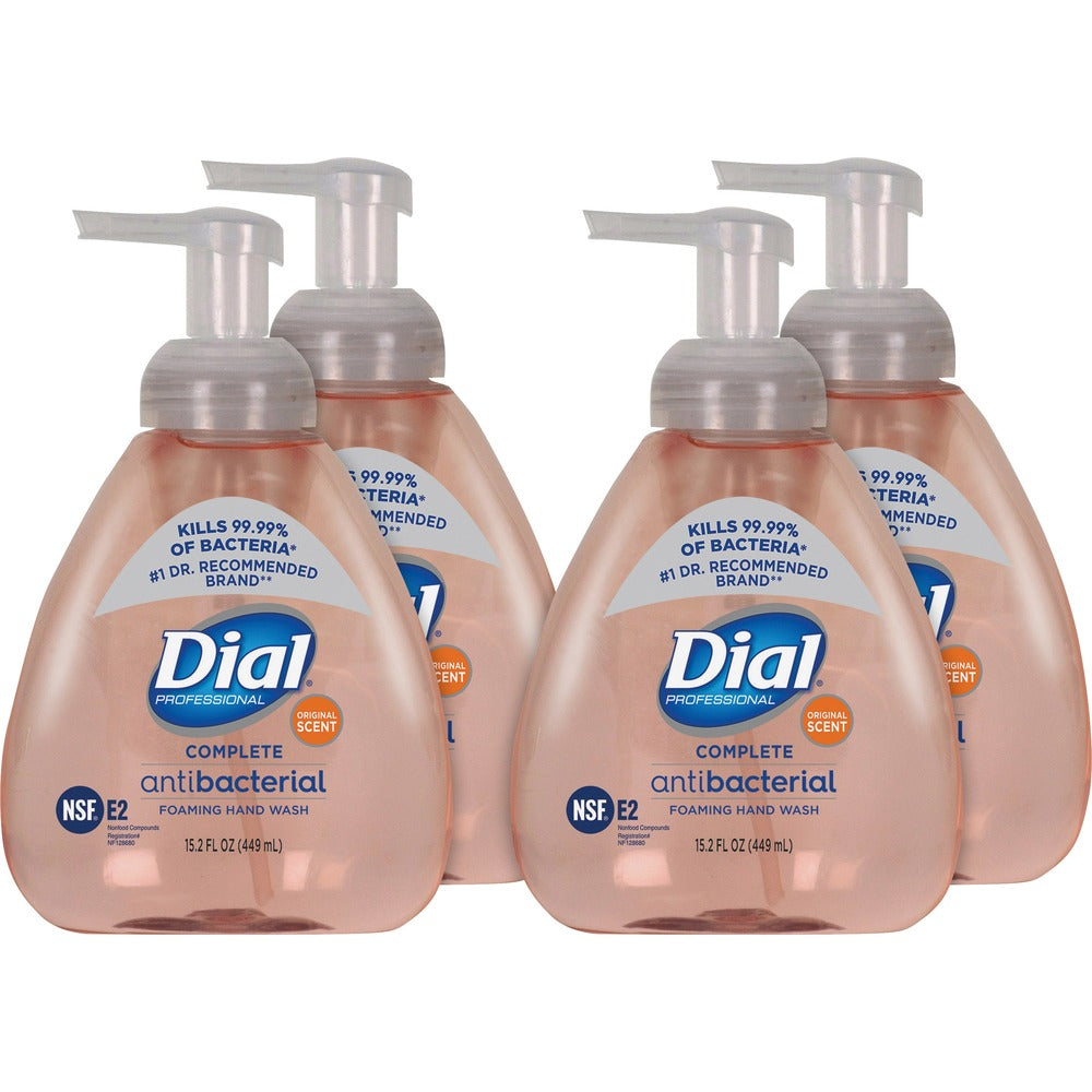 Image of Dial Corporation Hand Soap, Foaming, Antibacterial, 15.2oz, 4/CT, Clean Scent