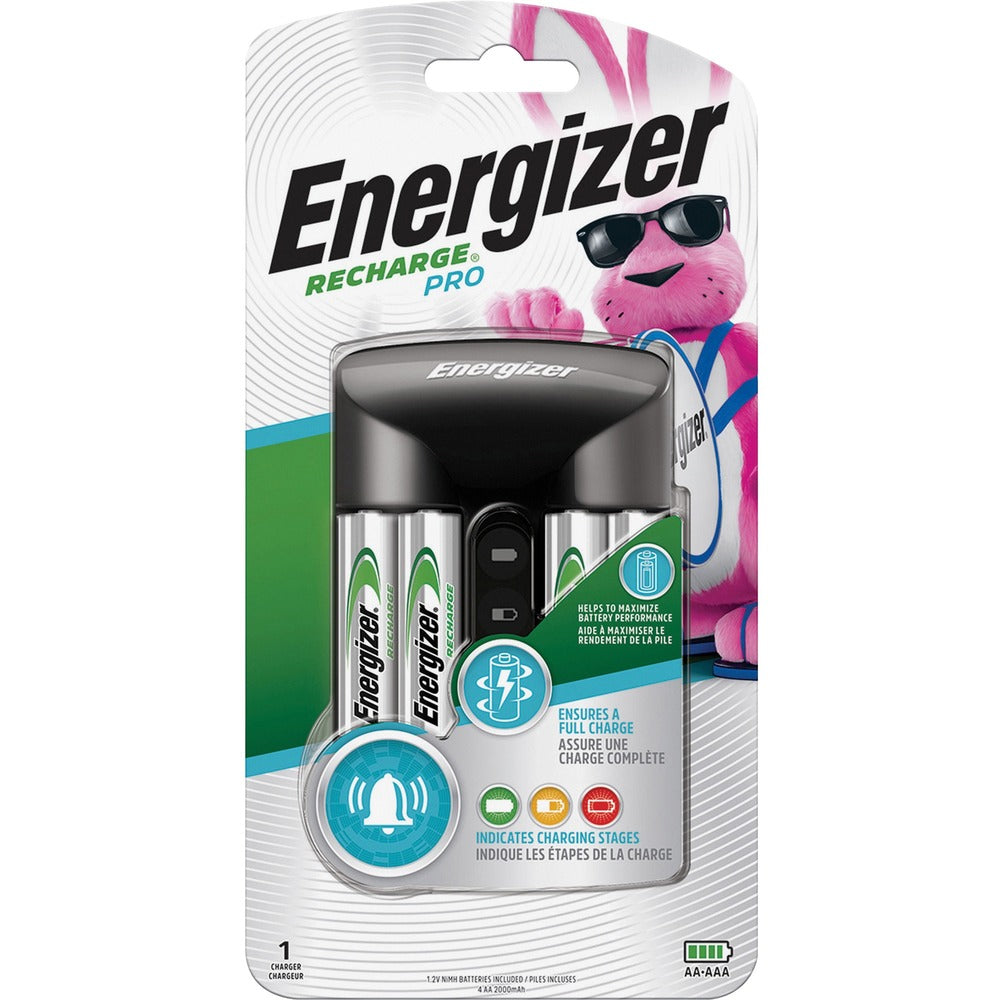 Image of Eveready Battery Co Inc Battery Recharger, f/2AA/4AAA Batteries, Black