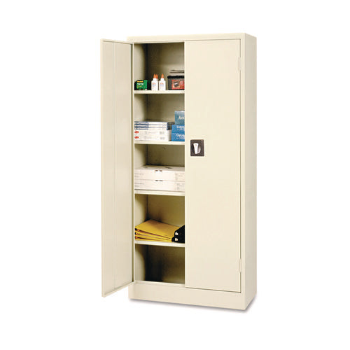 Image of Alera® Space Saver Storage Cabinet, Four Shelves, 30w X 15d X 66h, Putty