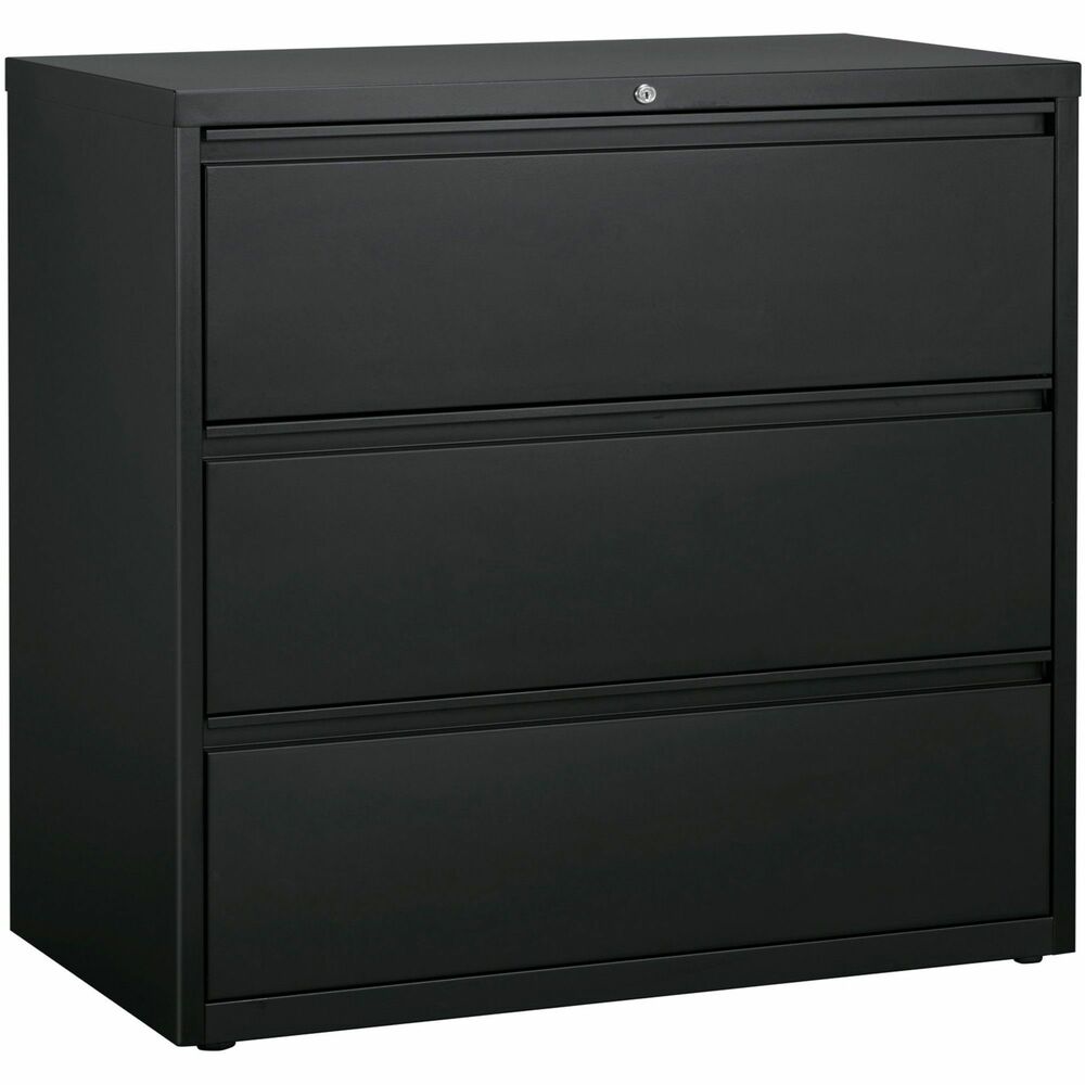 Image of Lorell Lateral File, 3-Drawer, 42"x18-5/8"x40-1/4", Charcoal
