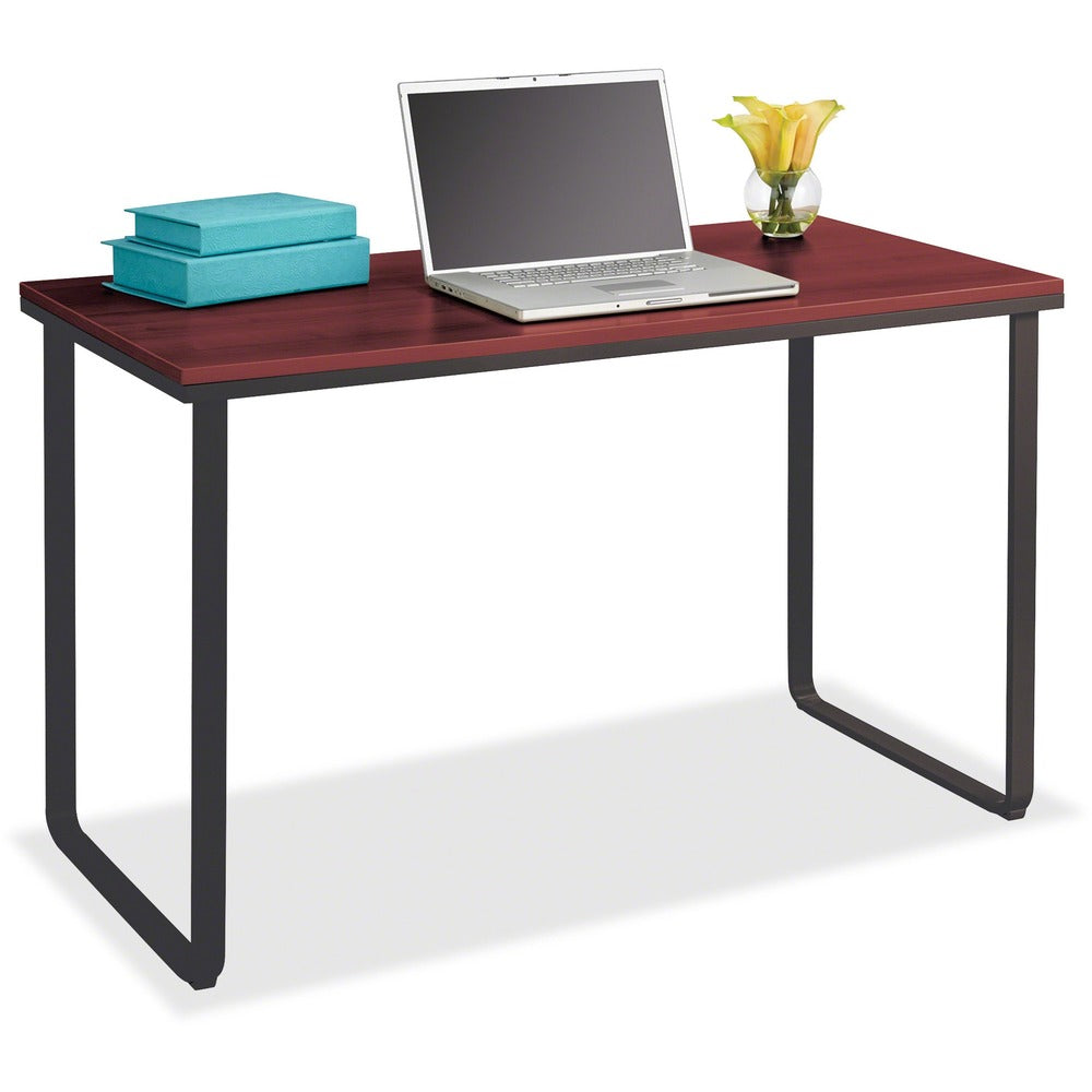Image of Safco Steel Workstation, 47-1/4"x24"x28-3/4", Cherry/Black