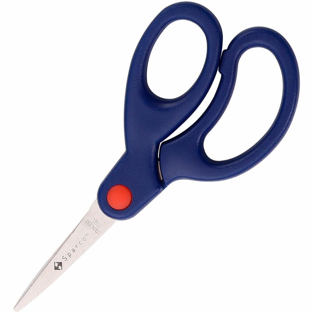 Image of Sparco Scissors, Pointed, Bent Handles, 5", Blue