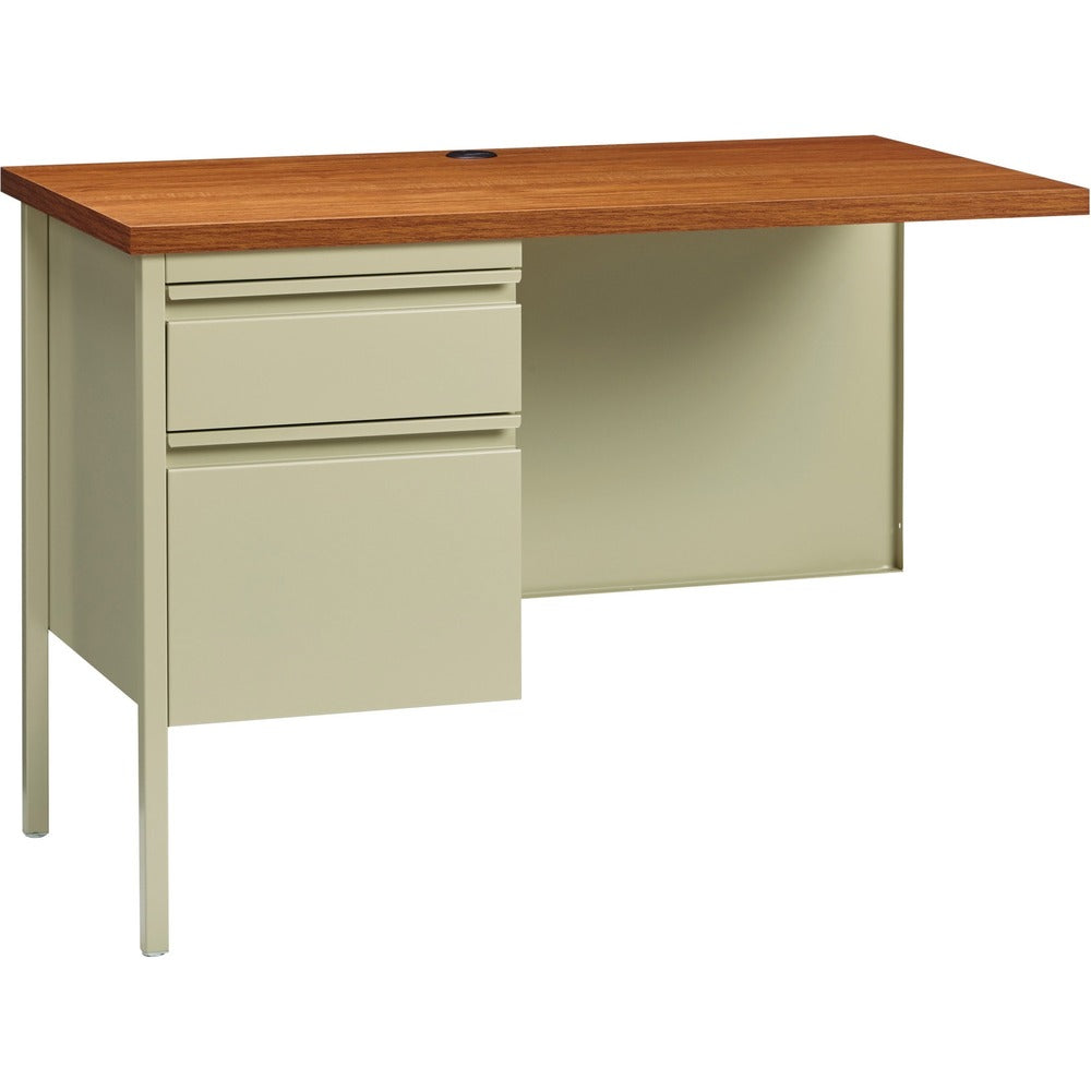 Image of Lorell Return, Left-Pedestal, Steel, 42"x24"x29-1/2", Oak/Putty