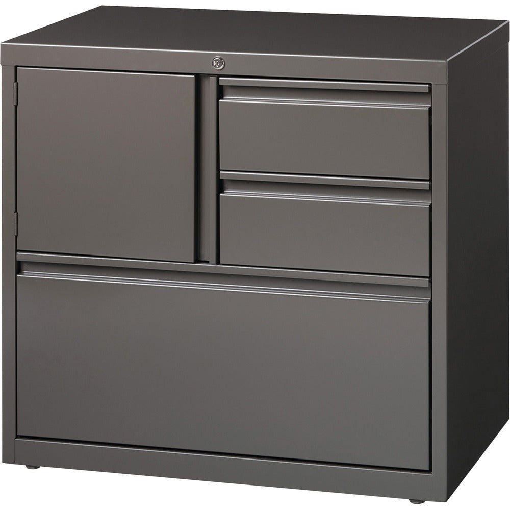Image of Lorell PSC Door Lateral File, 30"x18-5/8"x28", Charcoal Gray