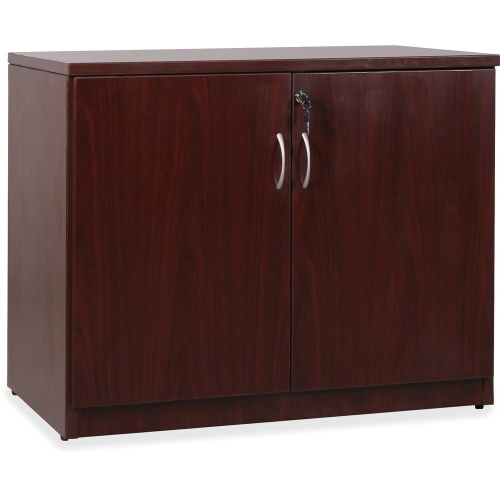 Image of Lorell Storage Cabinet, 2 Doors, 36"Wx22-1/2"Dx29-1/2H", Mahogany