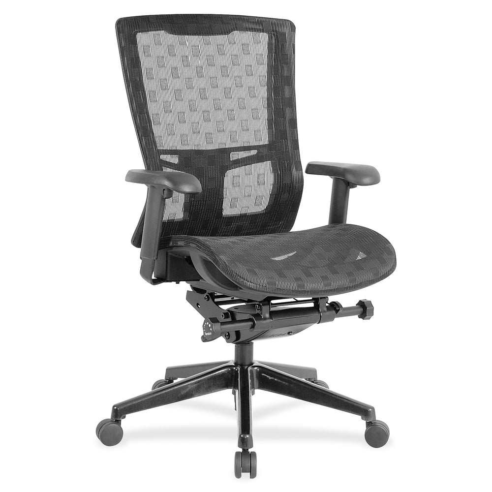 Image of Lorell HI Back Mesh Chair, 26"x27-1/2"x46", Black