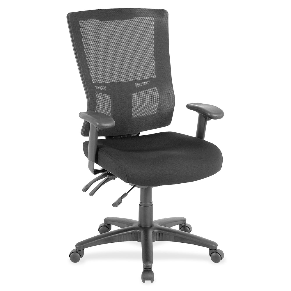 Image of Lorell Hi Back Mesh Chair, 26"x27-1/2"x46", Black