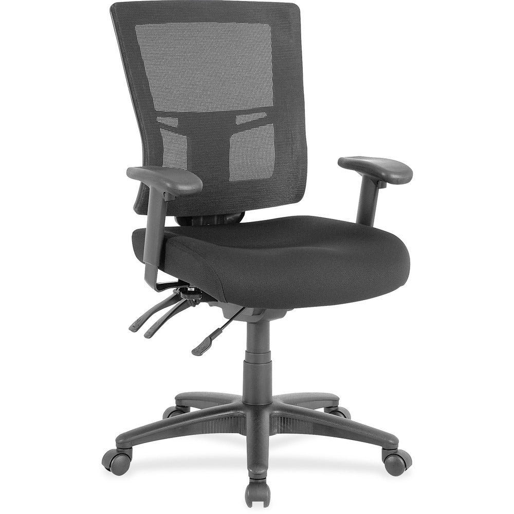 Image of Lorell Midback Mesh Chair, 25-3/8"x25-3/8"x40", Black