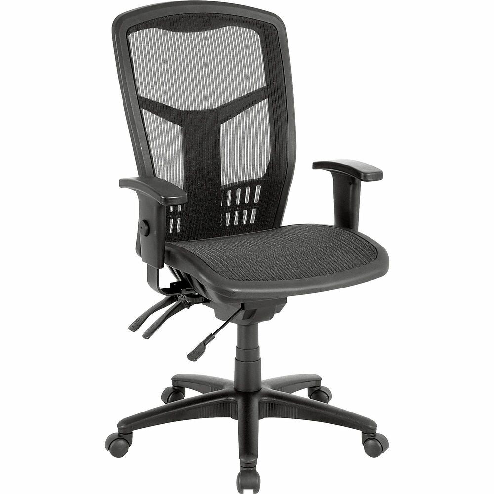 Image of Lorell Mesh Swivel Exec Chair, 28-1/2"x28-1/2"x45", Black