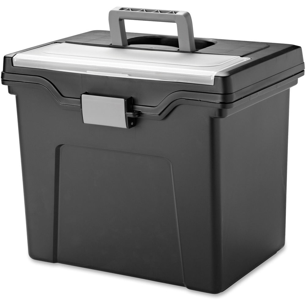 Image of Iris Portable File Box, Ltr, 11.7"x10.2"x13.8", Black