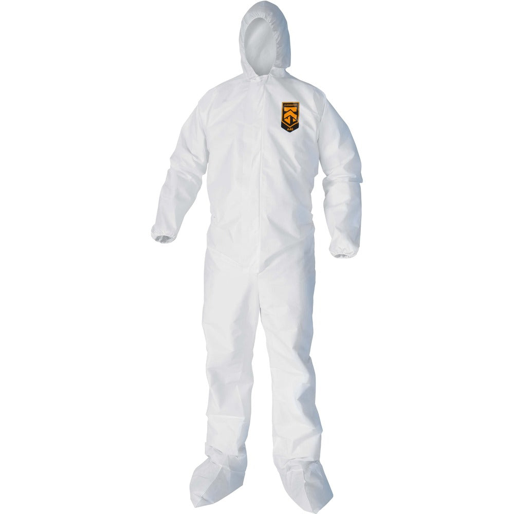 Image of Kimberly-Clark Professional Coveralls,w/Boots/Elastic Wrists/Ankle/Hood,M,25/CT,White