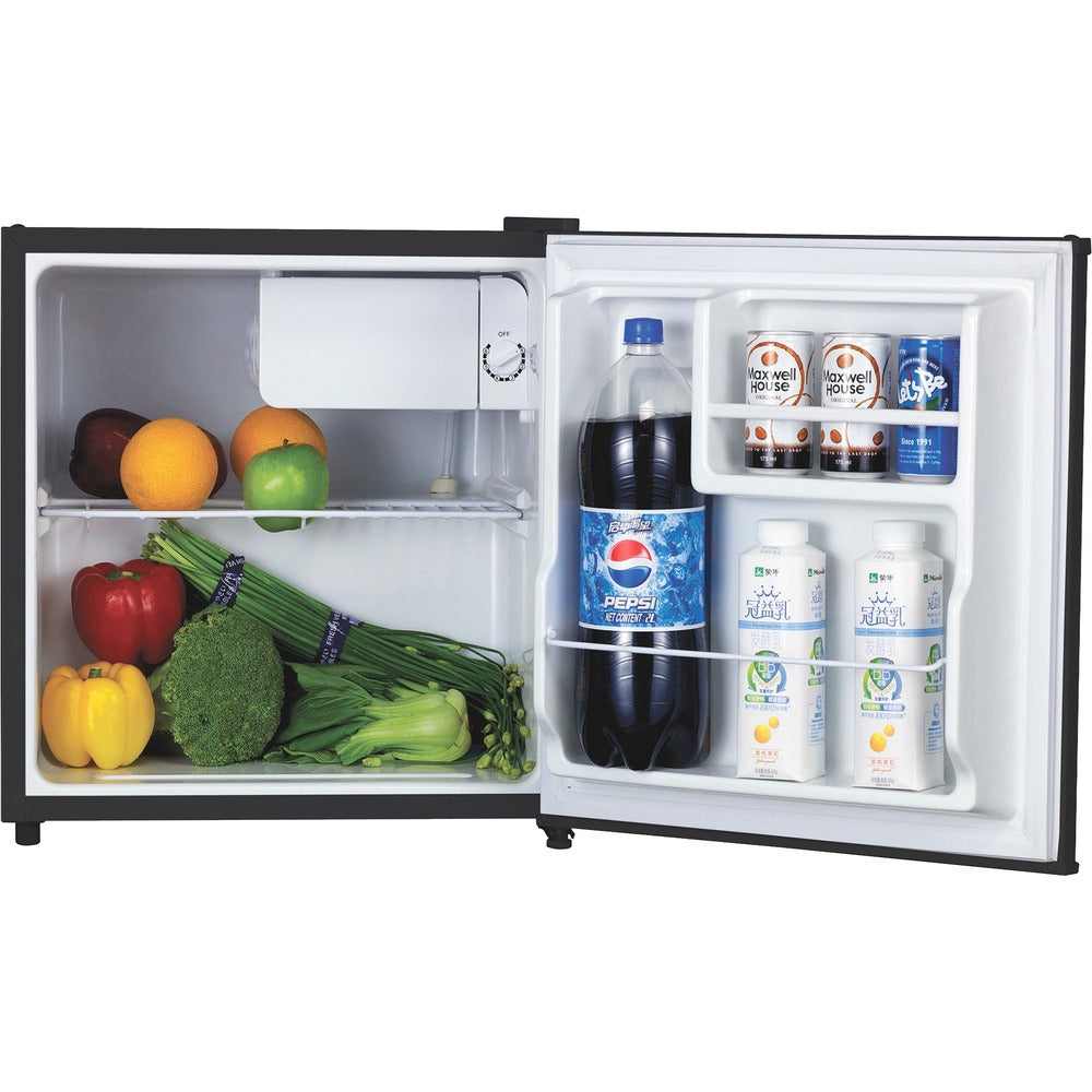 Image of Lorell Compact Refrigerator, 1.6 cu ft, 17"x18-3/5"x19.4", Black