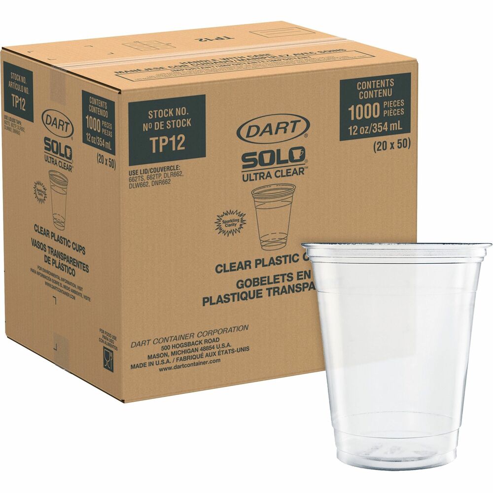Image of Solo Cup Company Cups,f/Cold Drinks,PET,12oz,50/PK,20PK/CT,Clear