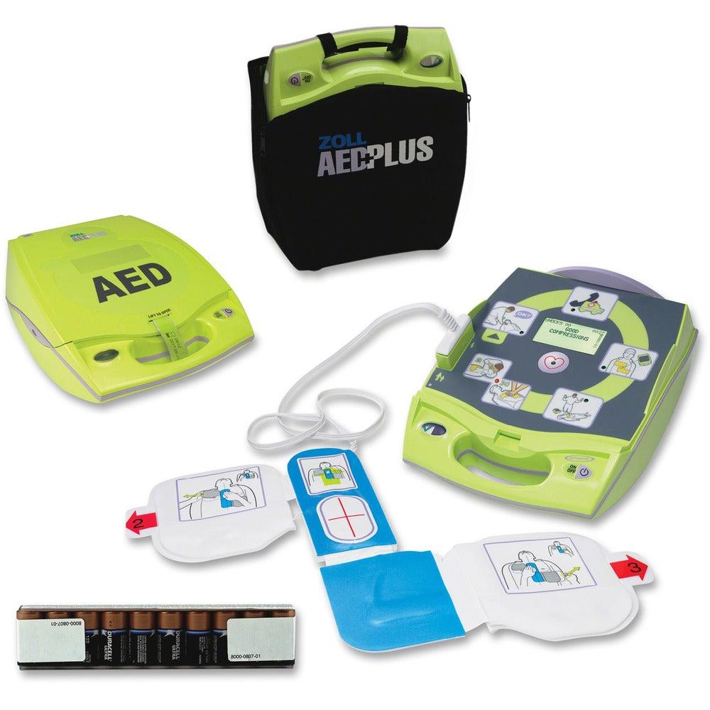Image of Zoll Medical Corp AED Plus Defibrillator, Fully-Automatic, Lime Green