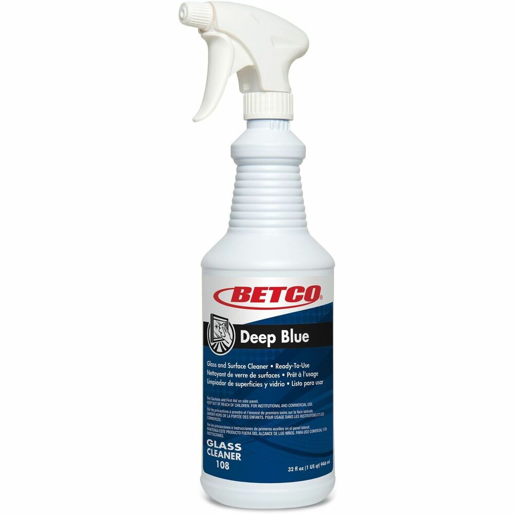 Image of Betco Corporation Cleaner, f/Glass/Surfaces, Ready to Use, 32 oz, Blue