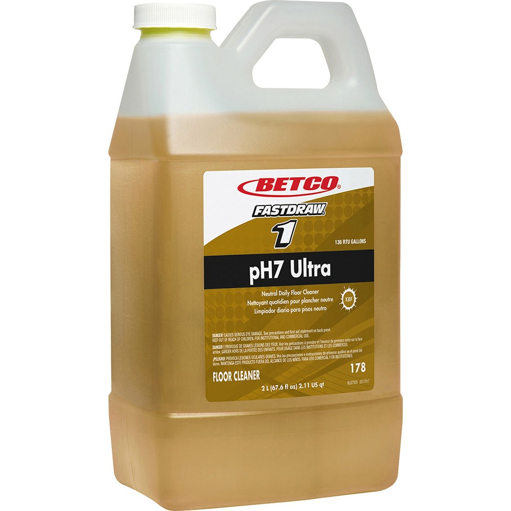 Image of Betco Corporation Floor Cleaner,Neutral,Conc,Liquid,FastDraw 1, 2L,Yellow