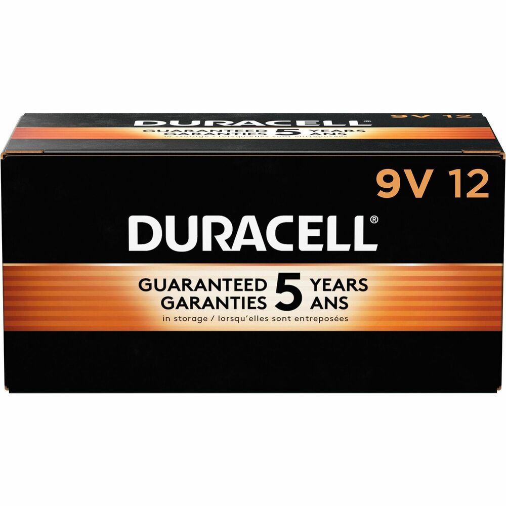 Image of Duracell U.S.A. Alkaline Batteries, 9V, Coppertop, 12/BX, Black