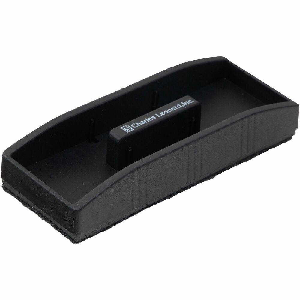 Image of Charles Leonard, Inc White Board Eraser, Magnetic, 2"x5", Marker Holder, Black