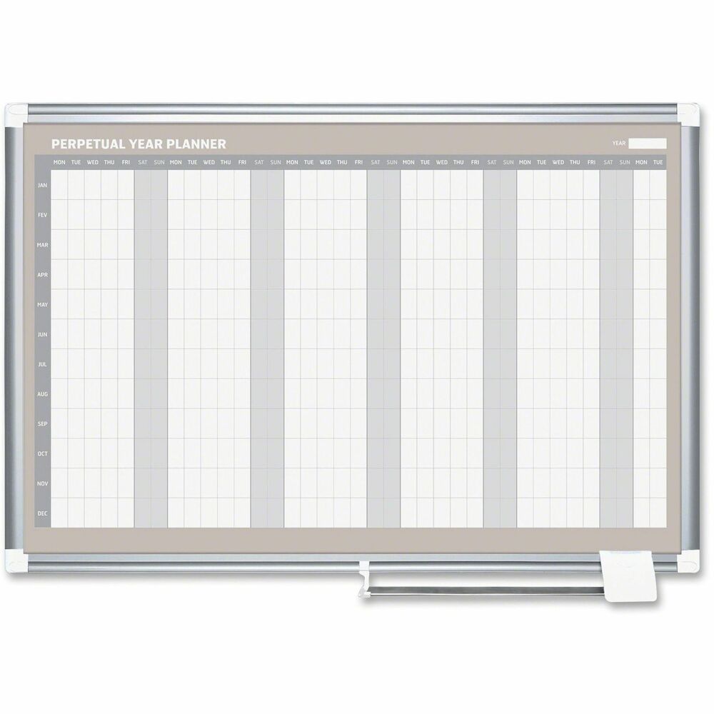 Image of Bi-silque Calendar Board,Dry Erase,36"x48",Annual,White