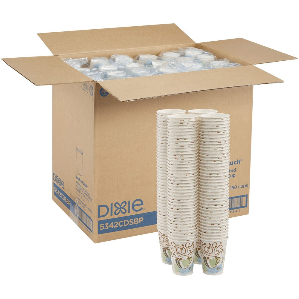 Image of Dixie Foods Hot Cups, Insulated Paper, 12oz, 160/PK, 6/CT, Multi